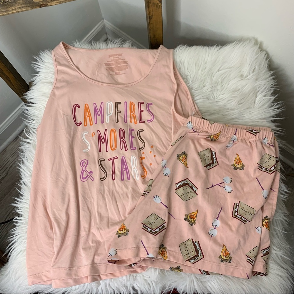 Joyspun Pink Campfire Themed Pajama Set Size M